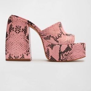 Schutz Aretha Snake Embossed Leather Sandal